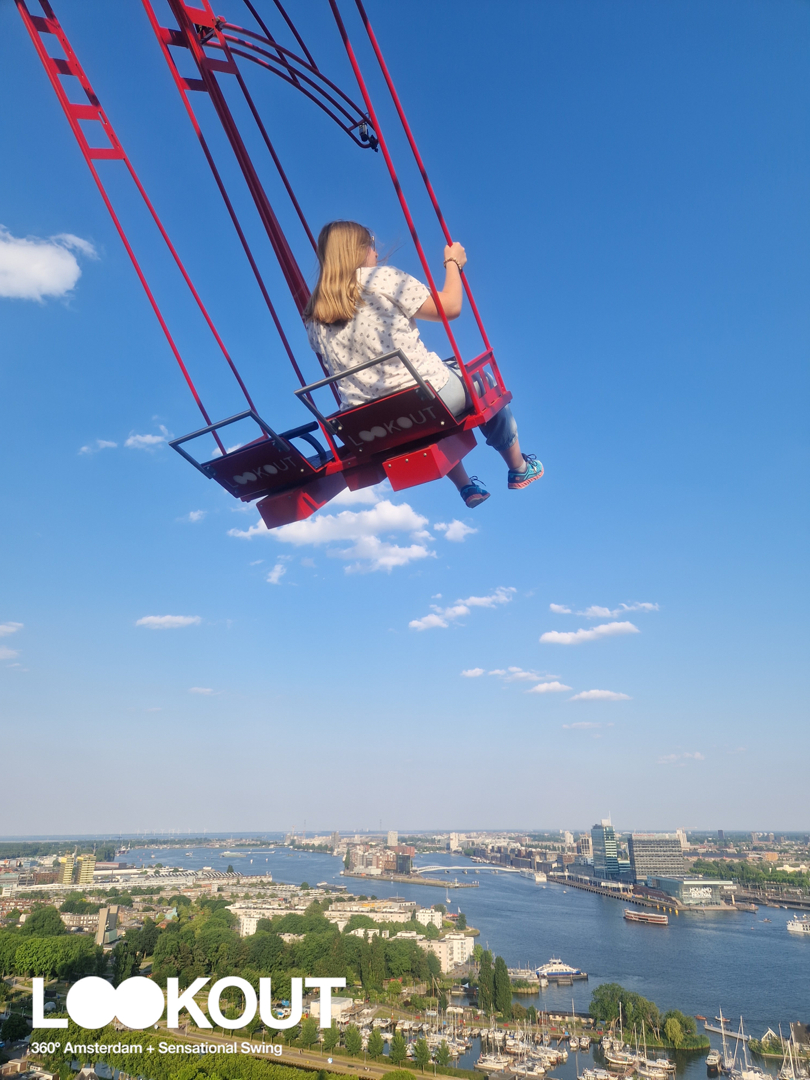 Zala on a swing in Amsterdam during her DiscoverEU experience