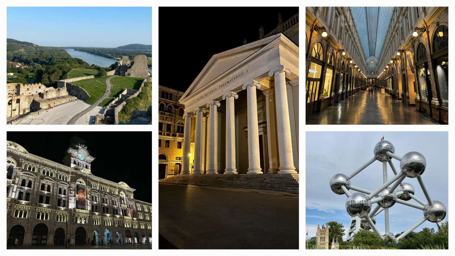 Sights and cultural buildings from Slovakia, Croatia,Italy, Belgium and Austria