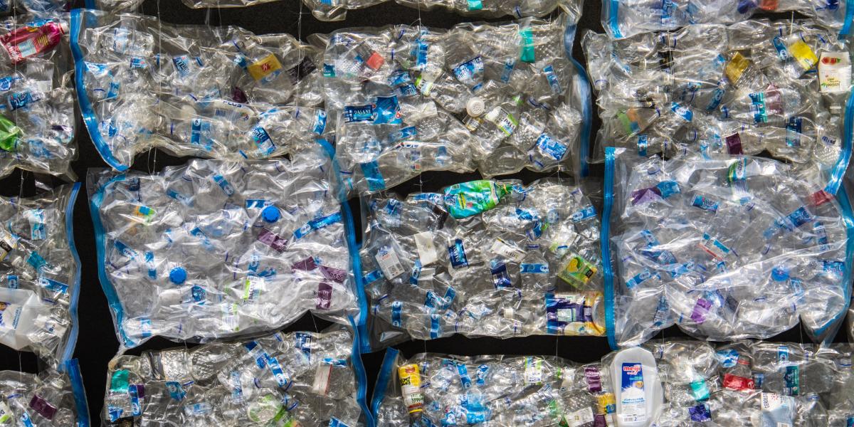 Plastic blocks for recycling 