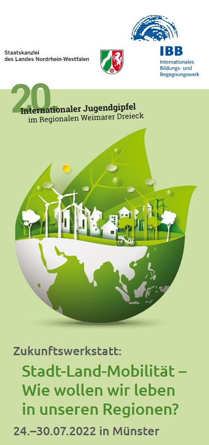 Flyer für den 20. Internationalen Jugendgipfel im Regionalen Weimarer Dreieck