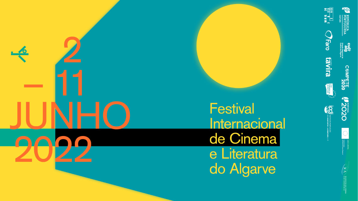 imagem com fundo amarelo e azul com o nome do festival e das datas