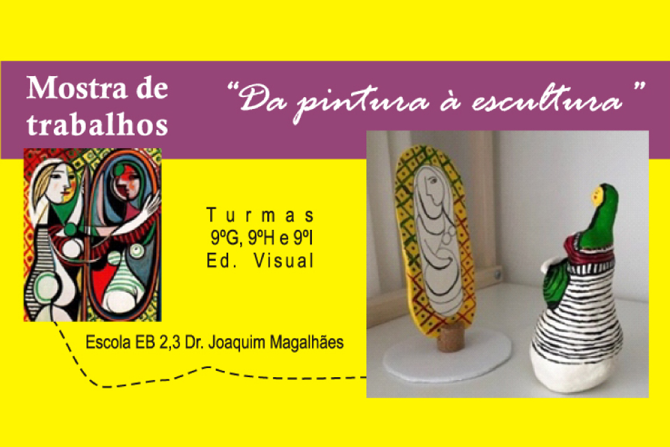 imagem de um quadro e de uma escultura