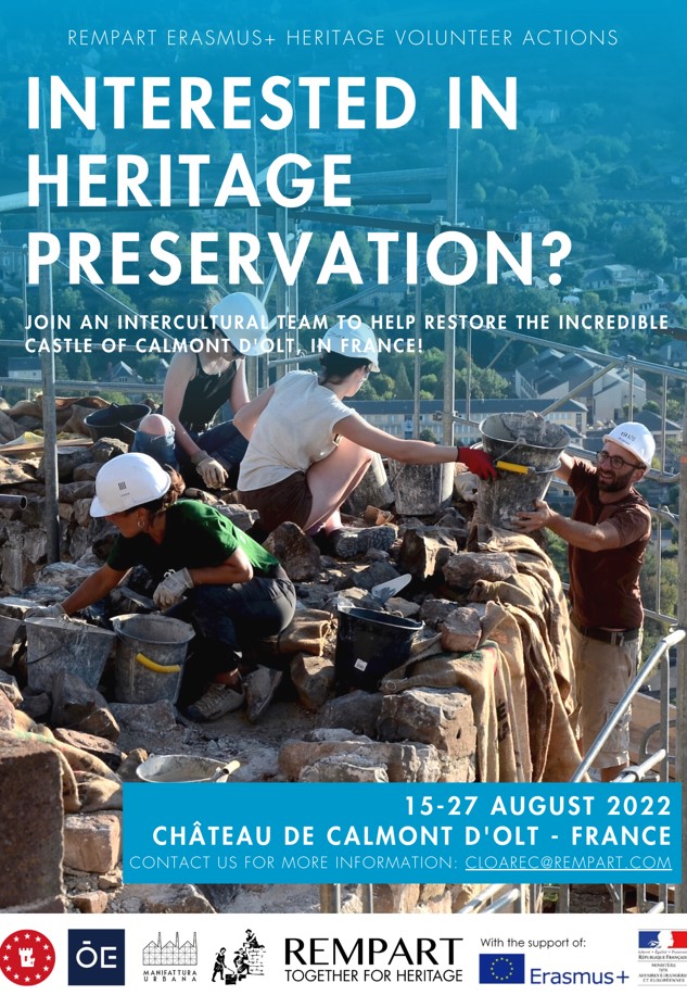 This year, you will learn how to cut stones and participate in masonry workshops on the 15th century's outer wall of Calmont d'Olt castle. 