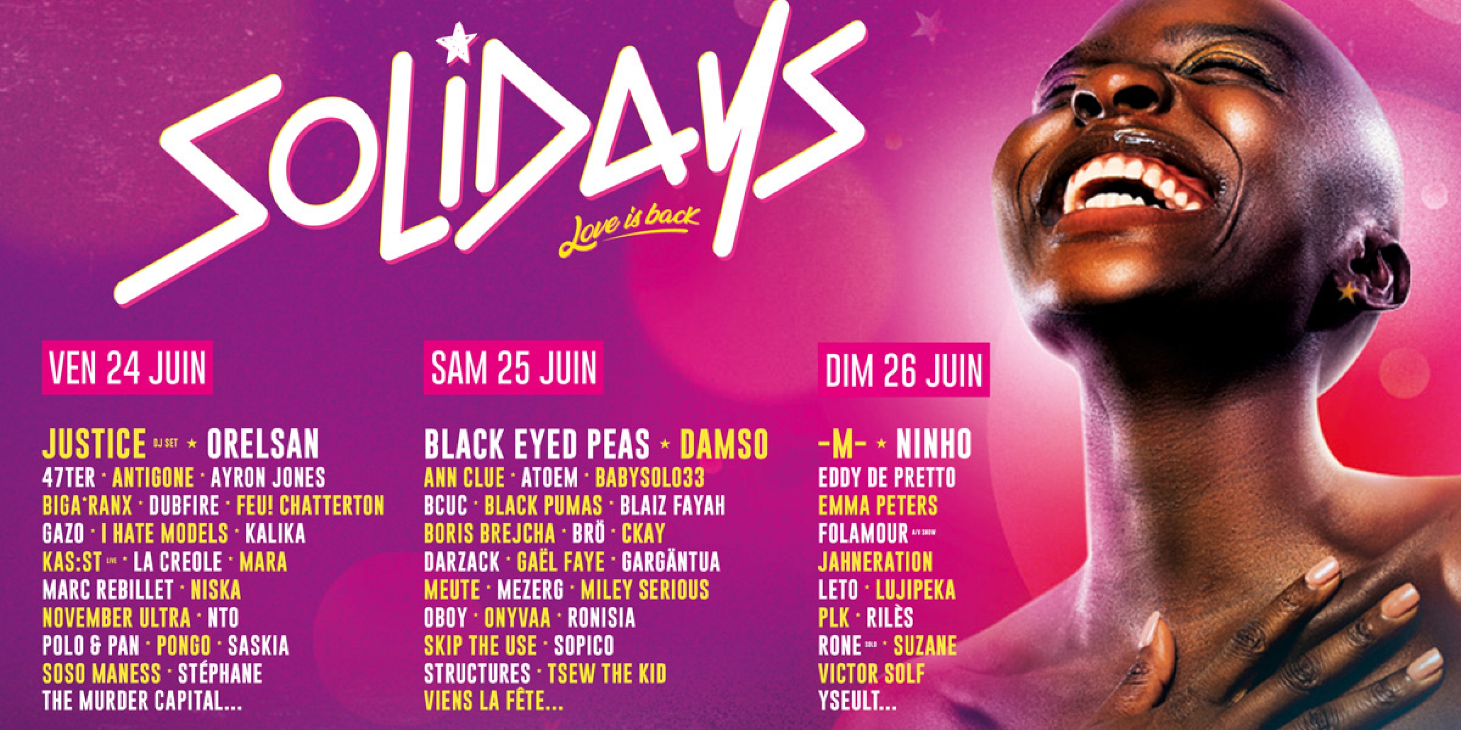 Programmation musicale du festival Solidays 