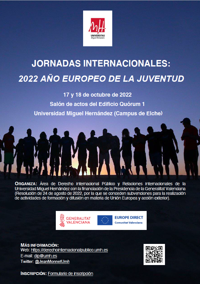 Cartel Jornadas Internacionales: 2022 año europeo de la juventud