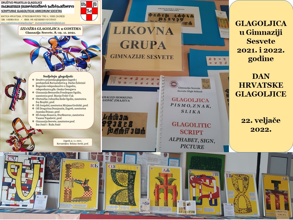 Kolaž s naše izložbe Dan glagoljice 2022.