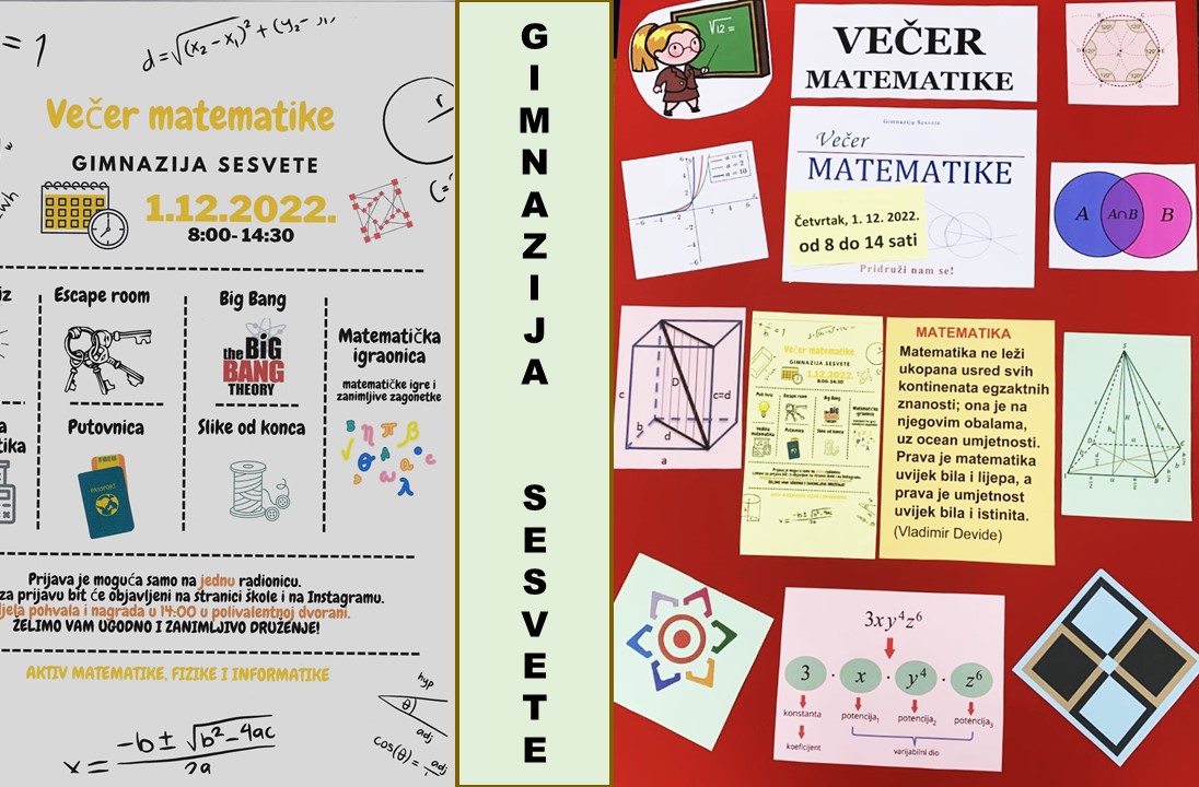 Pozivnica i plakat Večeri matematike 2022. 
