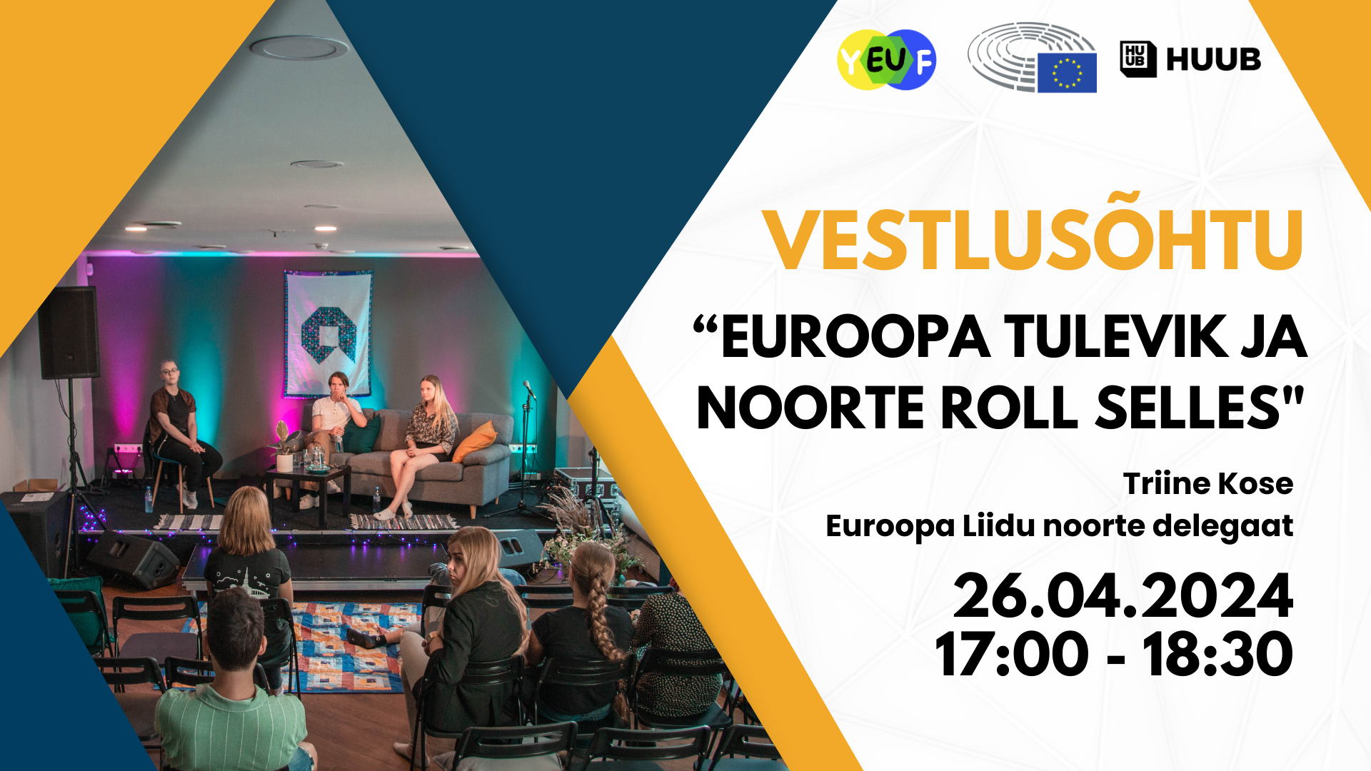 Facebook poster vestlusõhtule koos pildiga vestlusõhtust