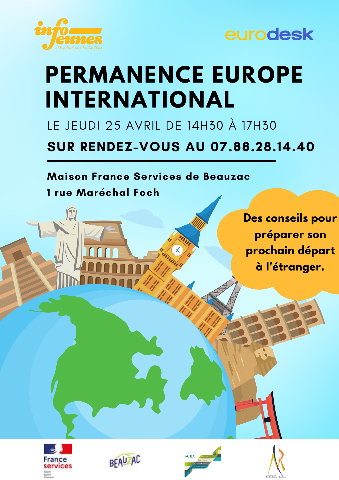 Affiche événement permanence Europe International