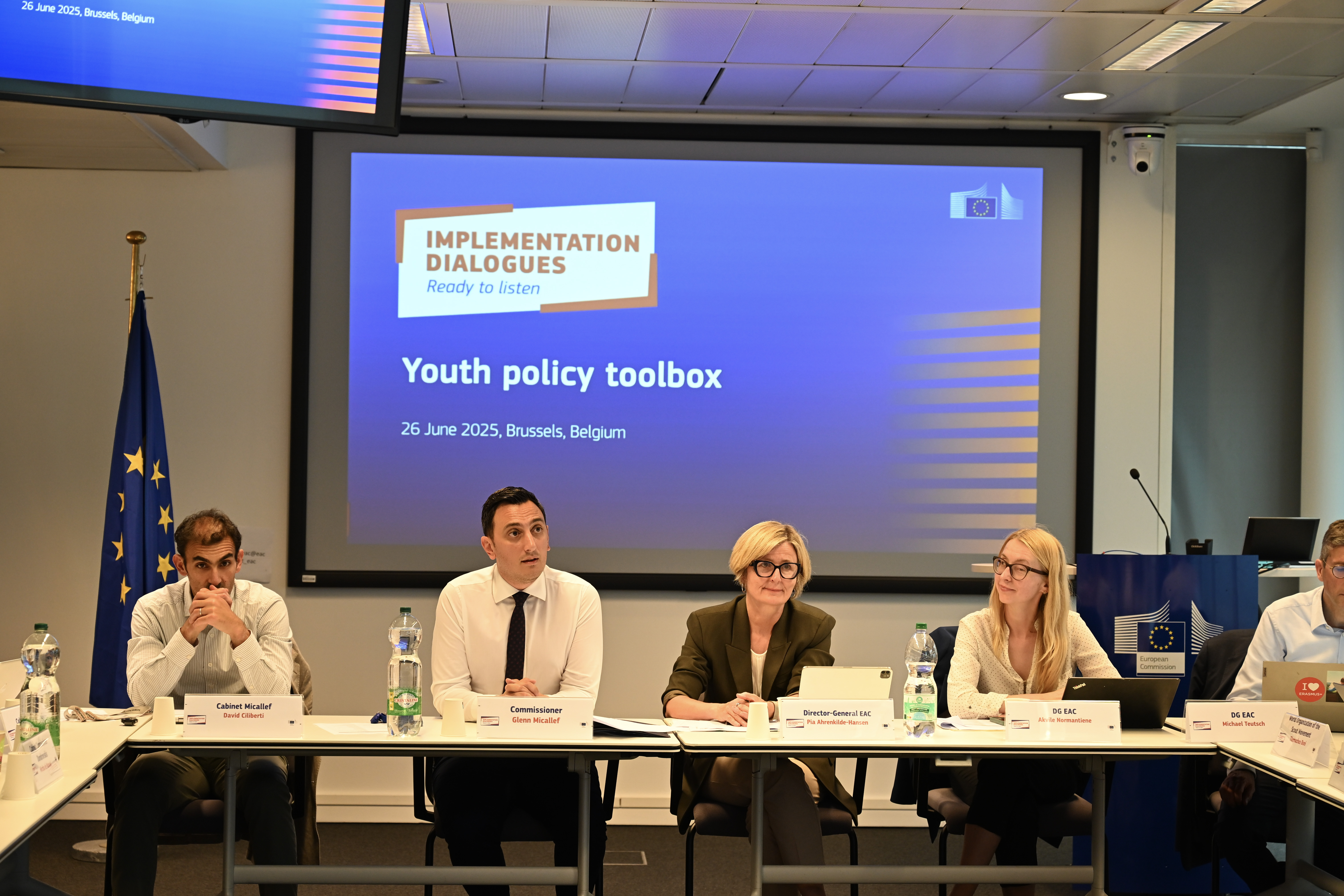 Commissioner Micallef and Pia Ahrenkilde Hansen at the Implementation dialogue