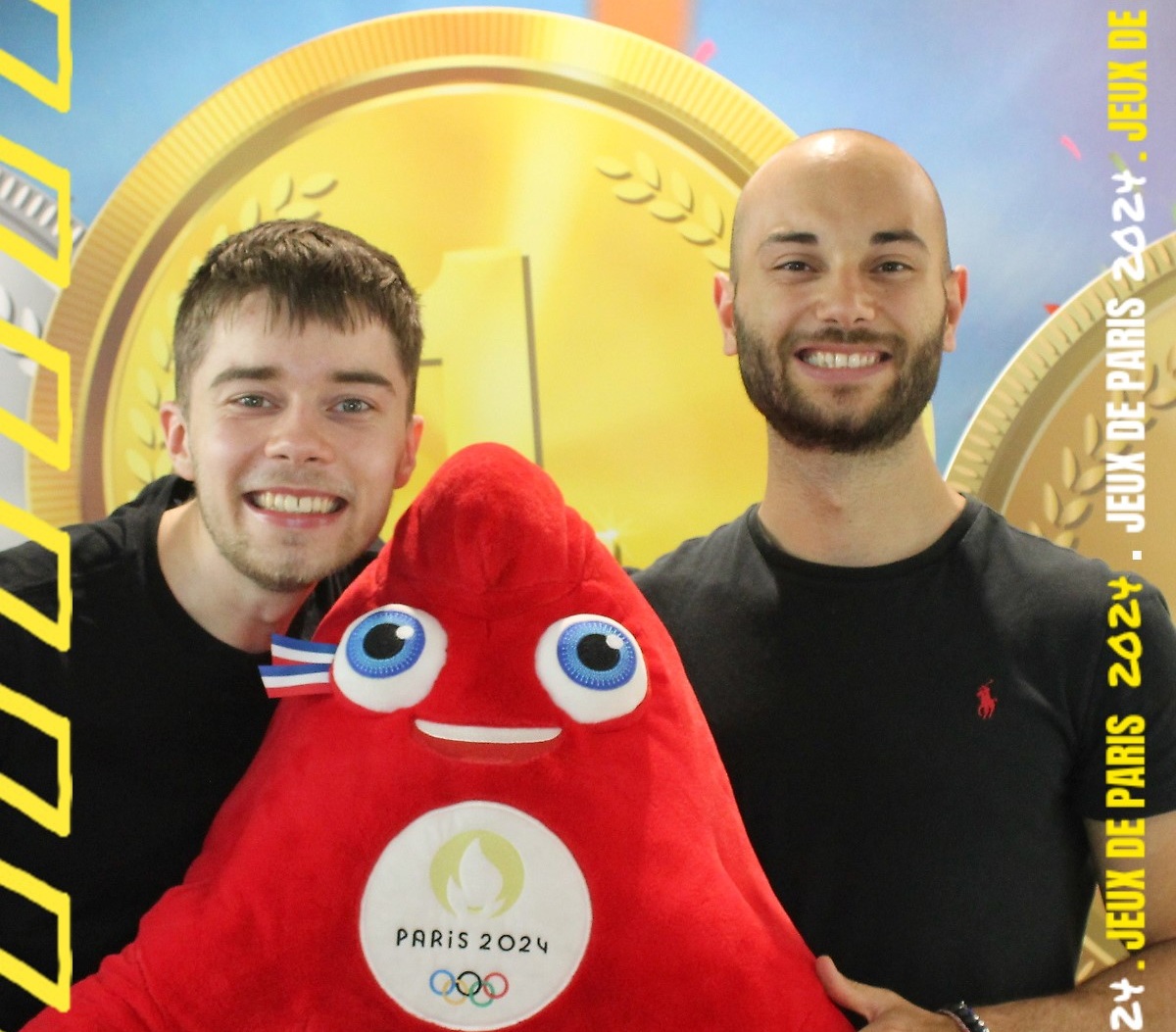 Kennert and his friend at the Paris Olympic Games