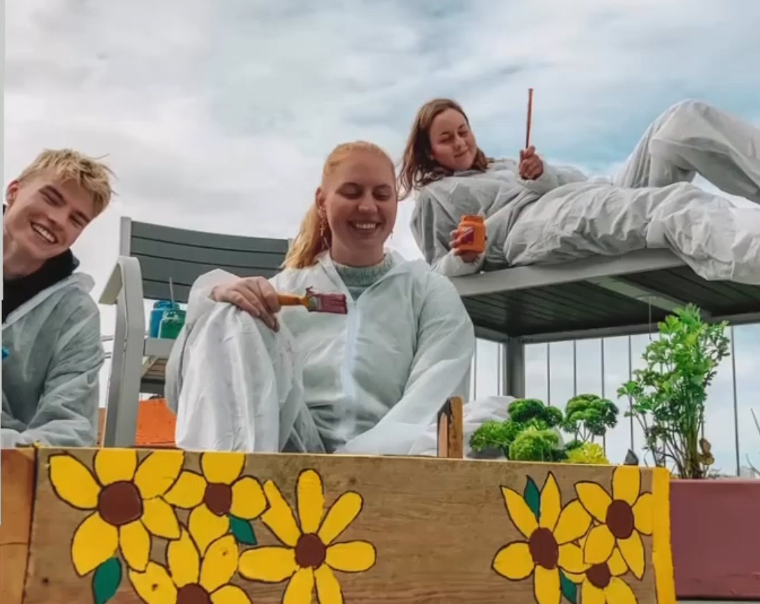 volunteers in the community garden