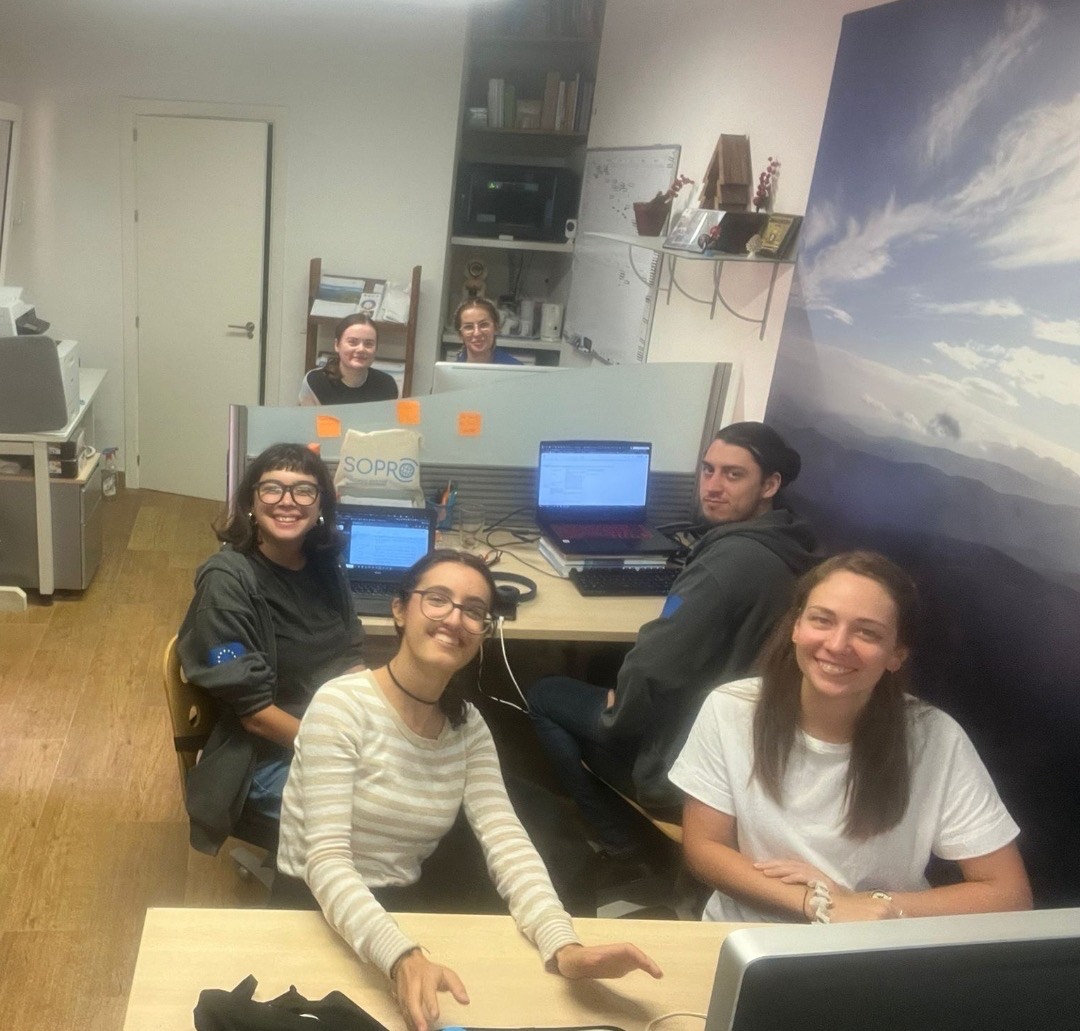 A group of volunteers in the project office
