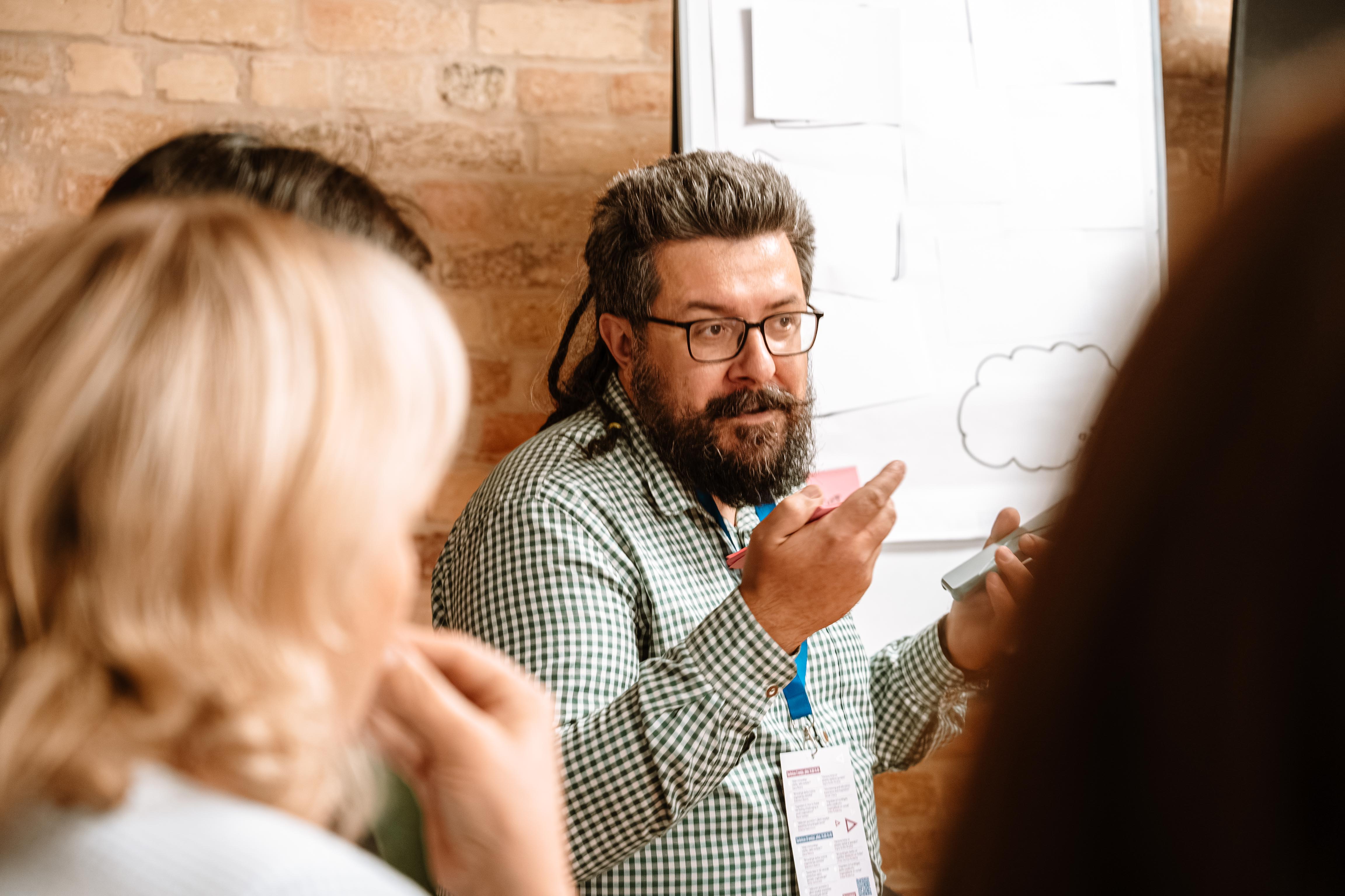 Stanislavs animating a workshop