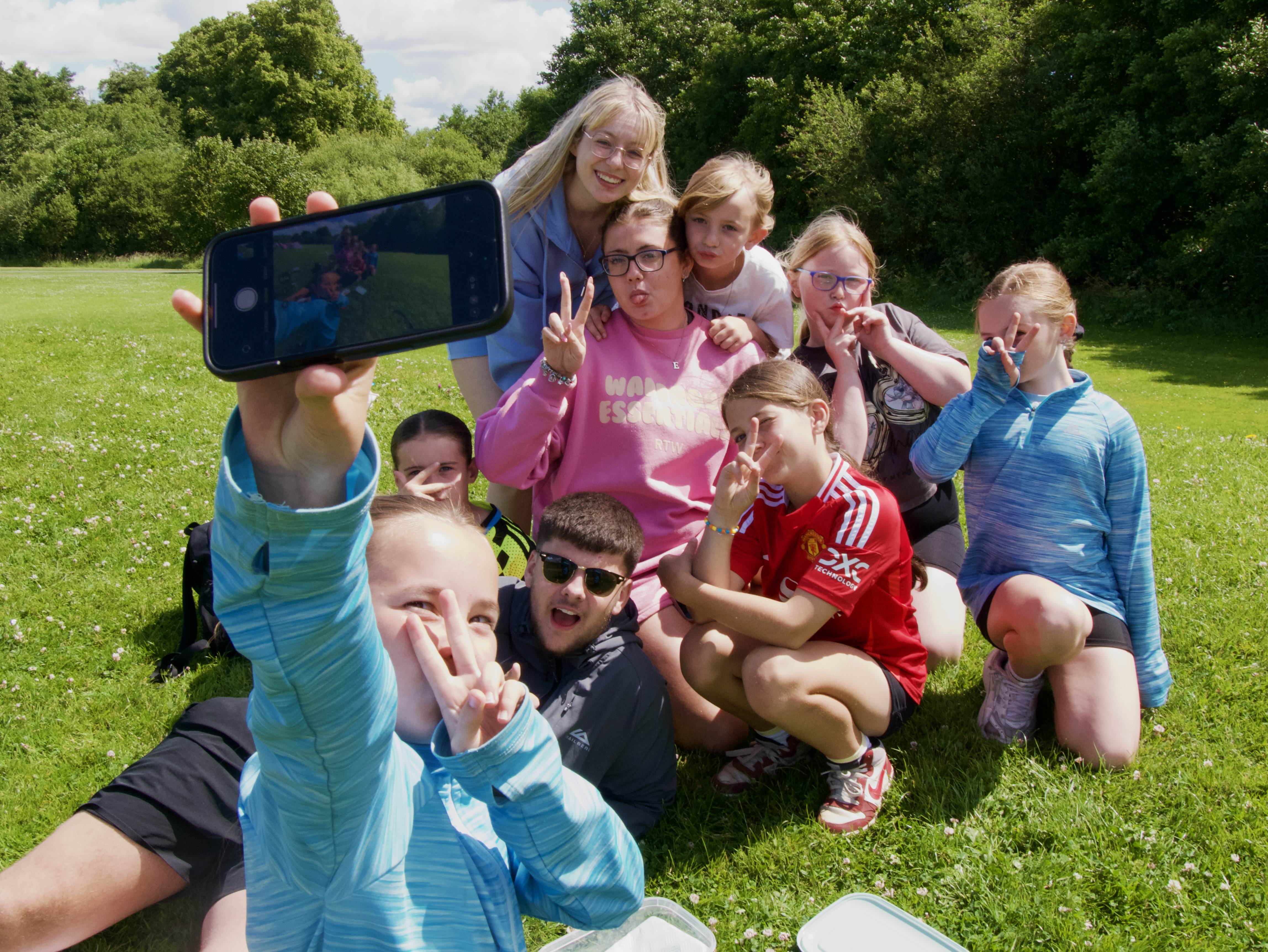 Lita and a group of children