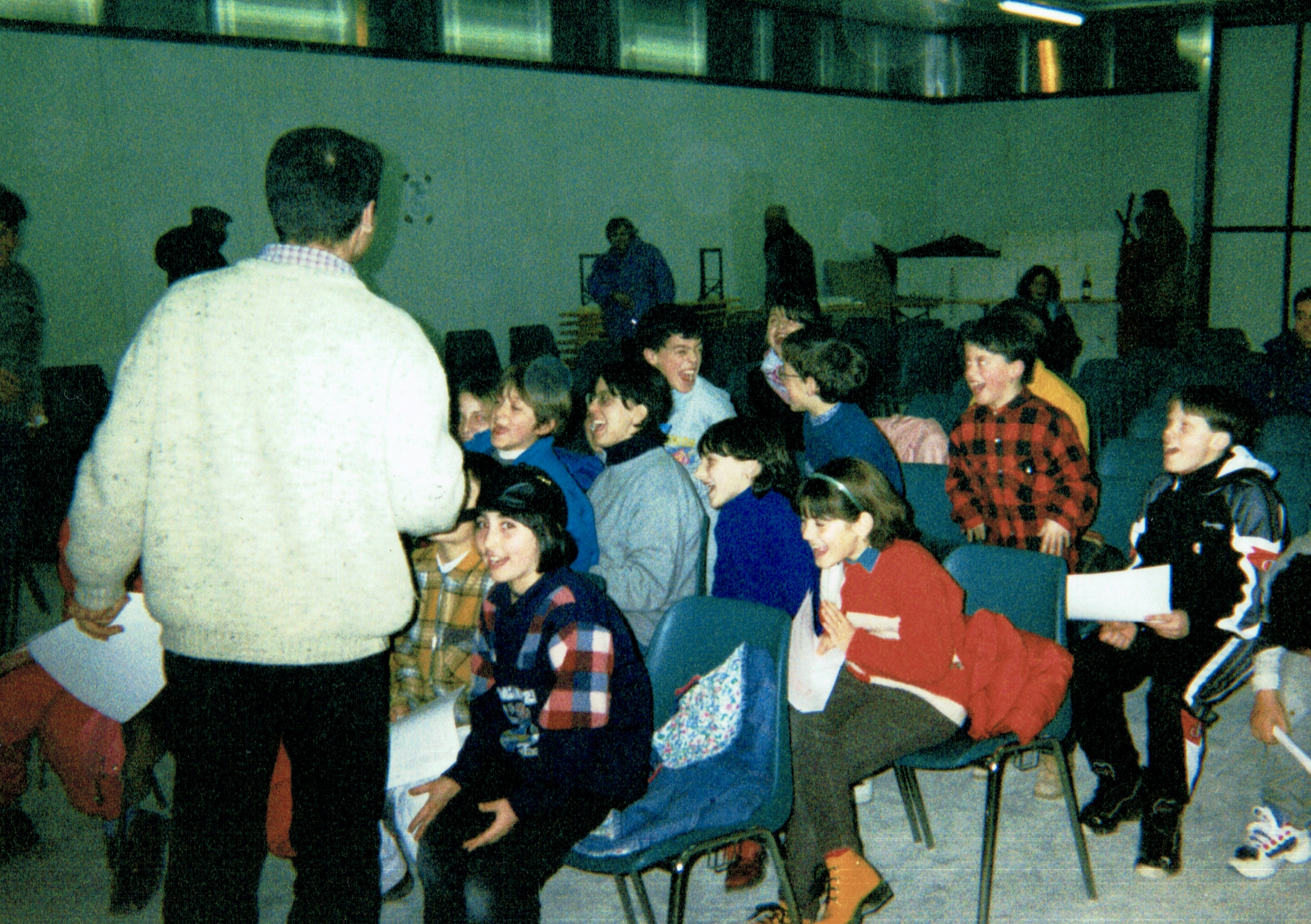 Jorge in a classroom with children