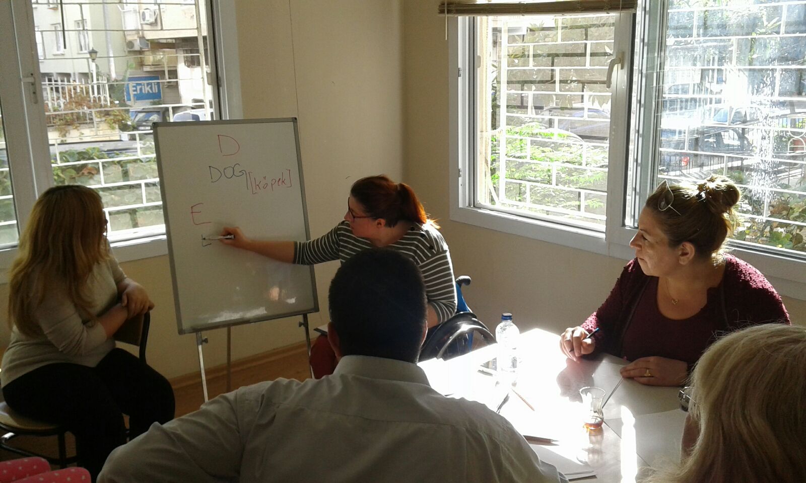 Mija giving a workshop for locals