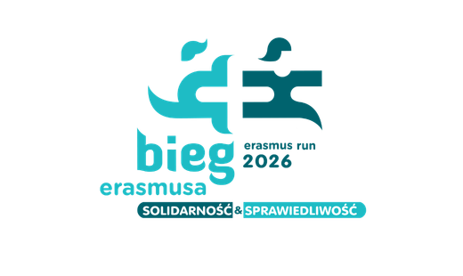 Logotype of Erasmus Run 2026 with motto in Polish