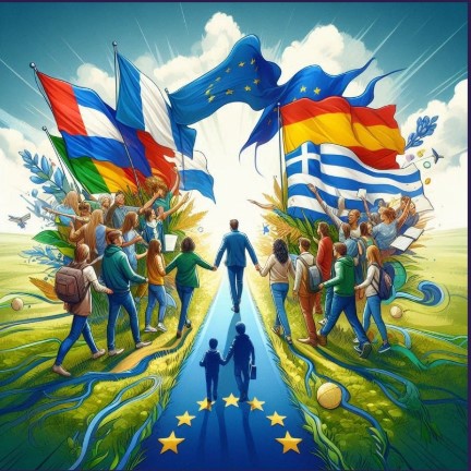 EPASsionates (project) logo showing youths in tolerant unity & collaboration