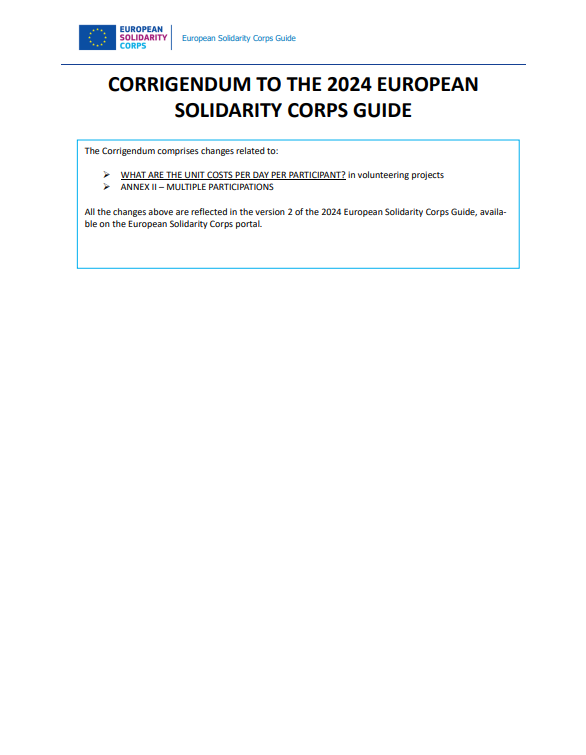 Corridendum to Solidarity Corps guide 2024
