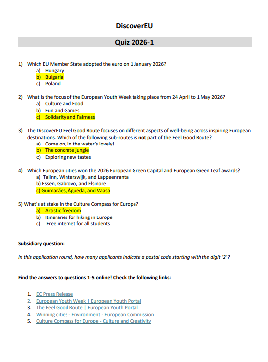 DEU quiz answers 2026-1
