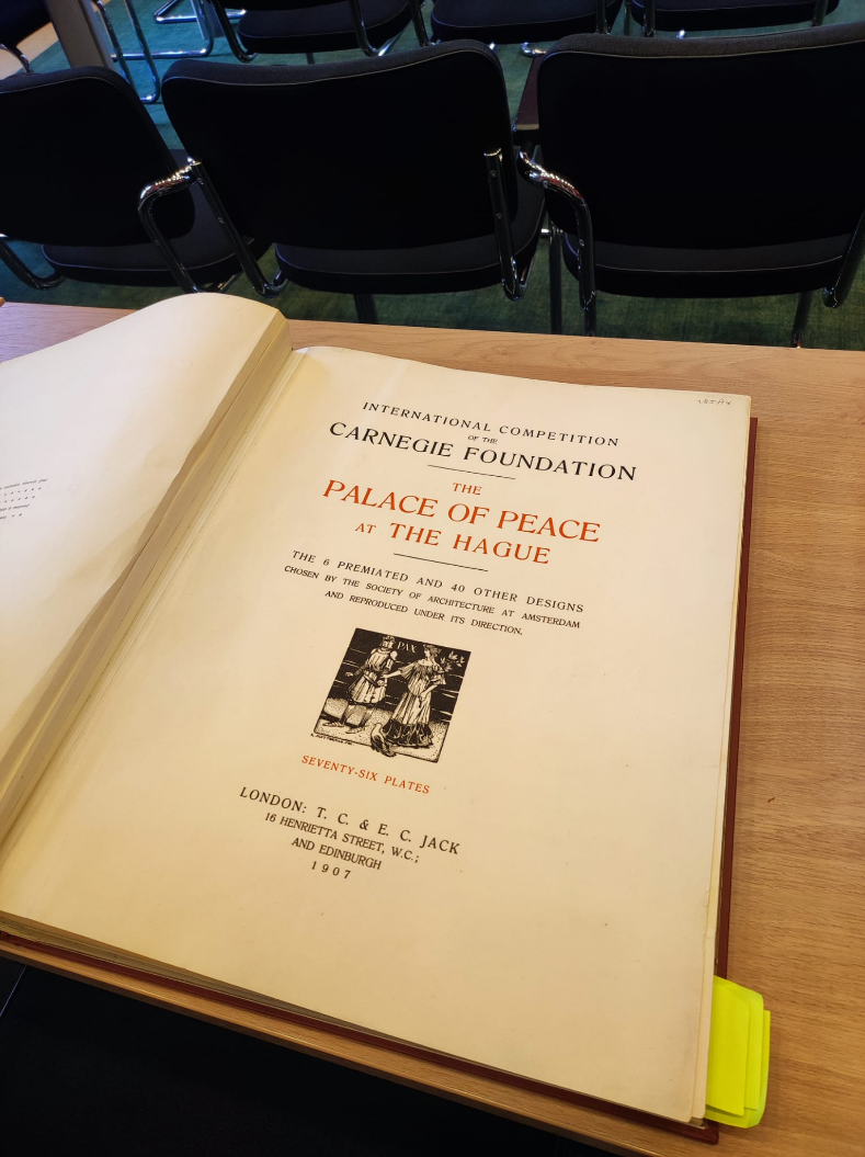 Book compiling designs proposed for the Peace Palace