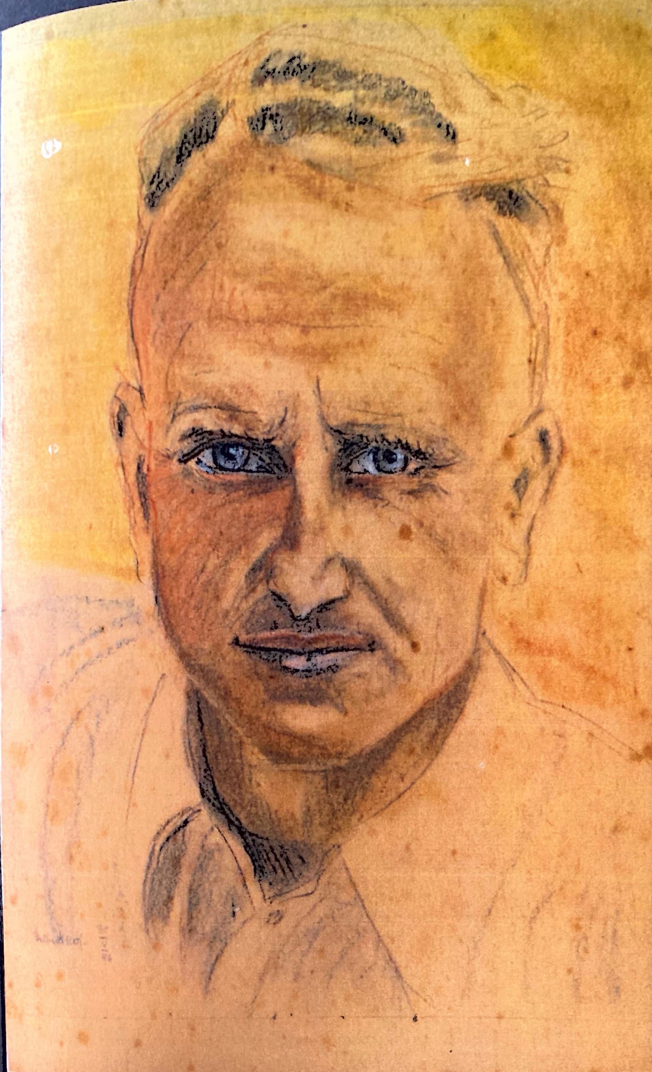 The author’s great-grandfather, drawing of himself after coming back from war, January 1946
