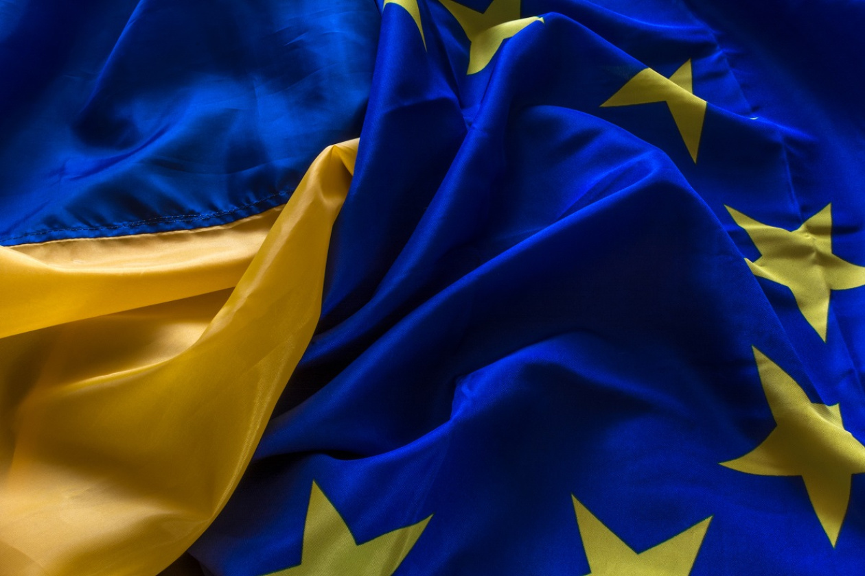 EU and Ukraine Flags