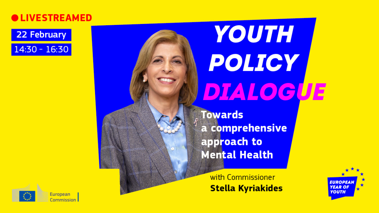 Visual of the policy dialogue with Commissioner Stella Kyriakides