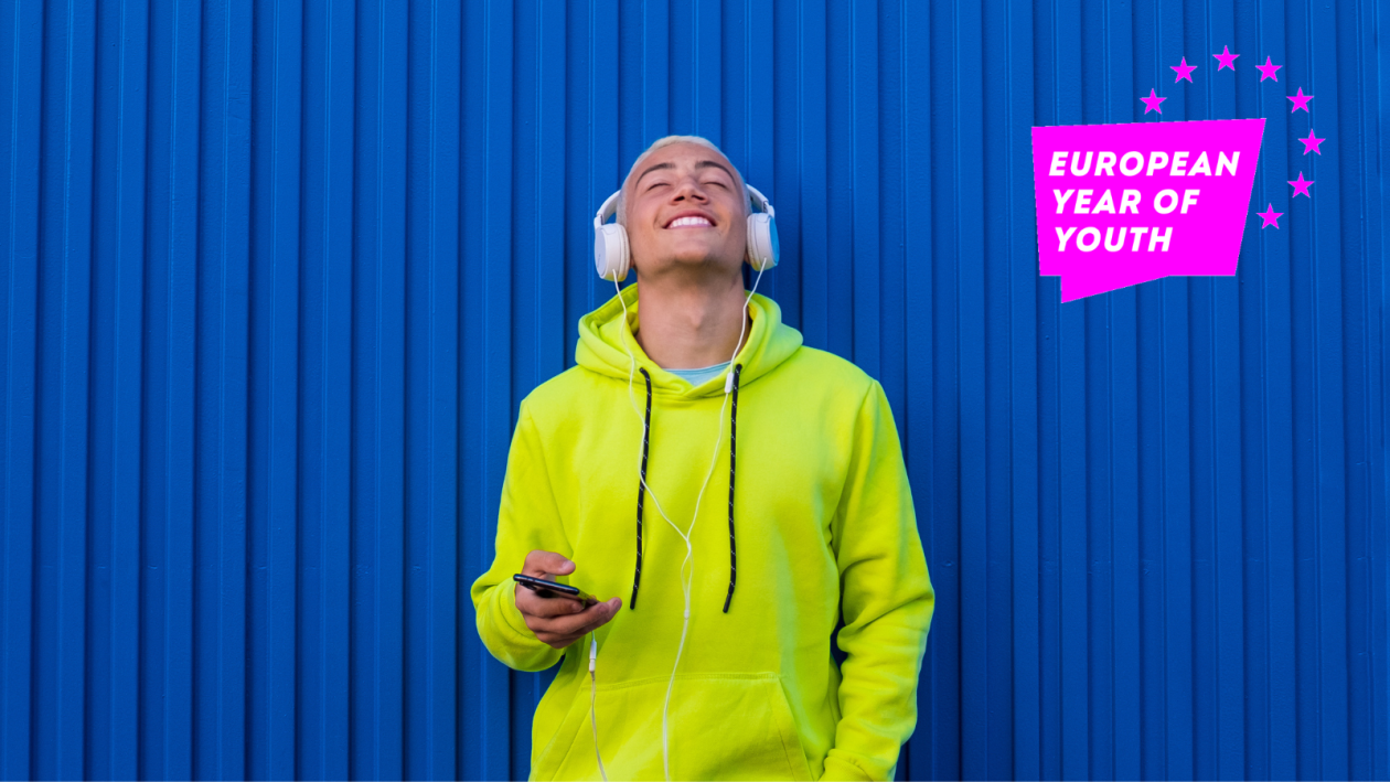 Person listening to music