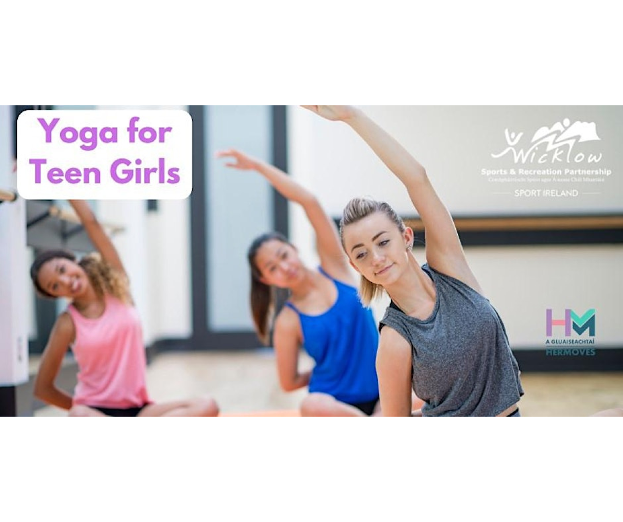 Teen girls doing yoga pose