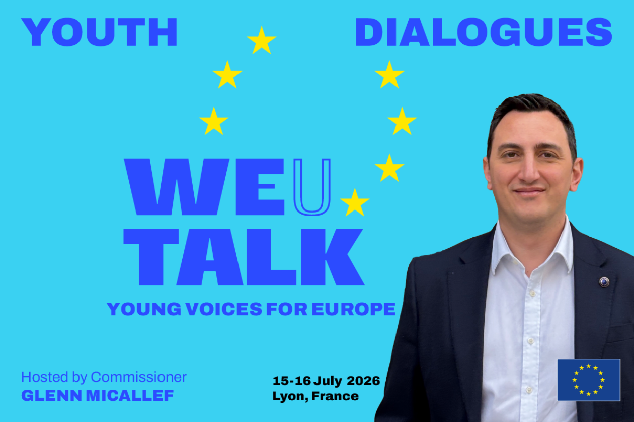 Youth Policy Dialogue visual with Commissioner Micallef