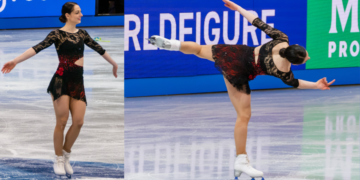 Julia Sauter performs during the women's short program at the 2025 World Figure Skating Championships. 