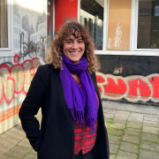 Adle standing in front of La Strada