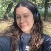young girl listening to music