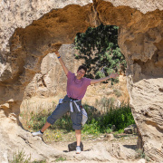 Anna in a cave in cyprus
