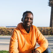 Franklin Korir posing for the photo at Molos Park, sea front in Limassol.