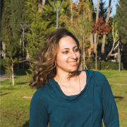 Michaela Keenan posing for the photo at Molos park, sea front in Limassol.