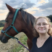 Victoria in Slovenia working with horses