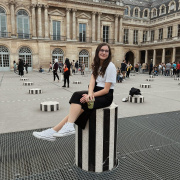 Erasmus+ student posing on the city square