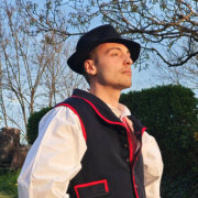 volunteer in traditional costume